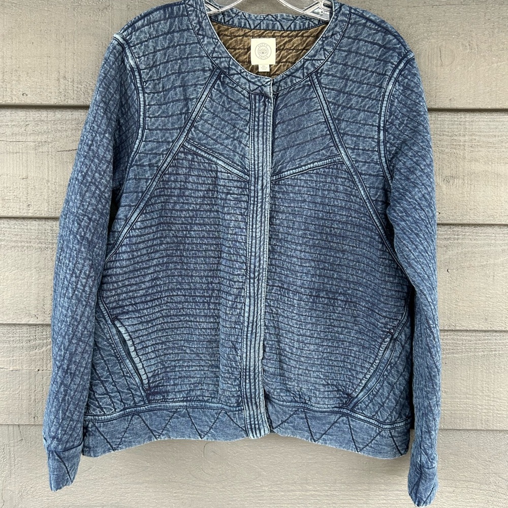 Lucky Brand Lucky Lotus soft Blue Quilted Jacket size L